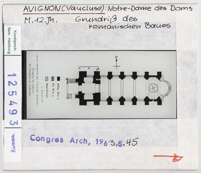 Vorschaubild Avignon: Kathedrale Notre-Dame-des-Doms, Grundriss des romanischen Baues 